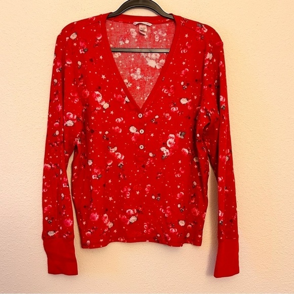 Victoria’s Secret 2 Piece Thermo Pajama Set Floral Print Women Size Large - Picture 2 of 11